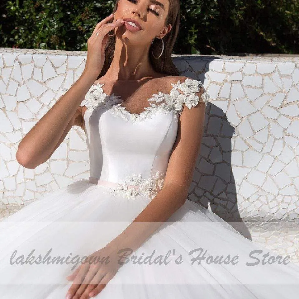 Roycebridal Bridal White Dresses Tulle Wedding Dresses