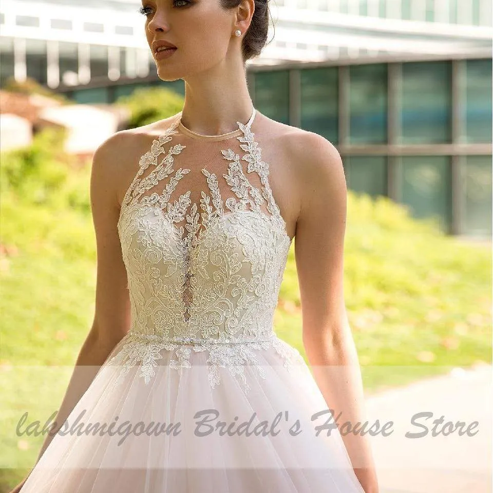 Roycebridal Princess Blush Pink Tulle Wedding Dress