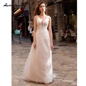 Roycebridal Princess champagne Wedding Dress Lace Up Back Beaded