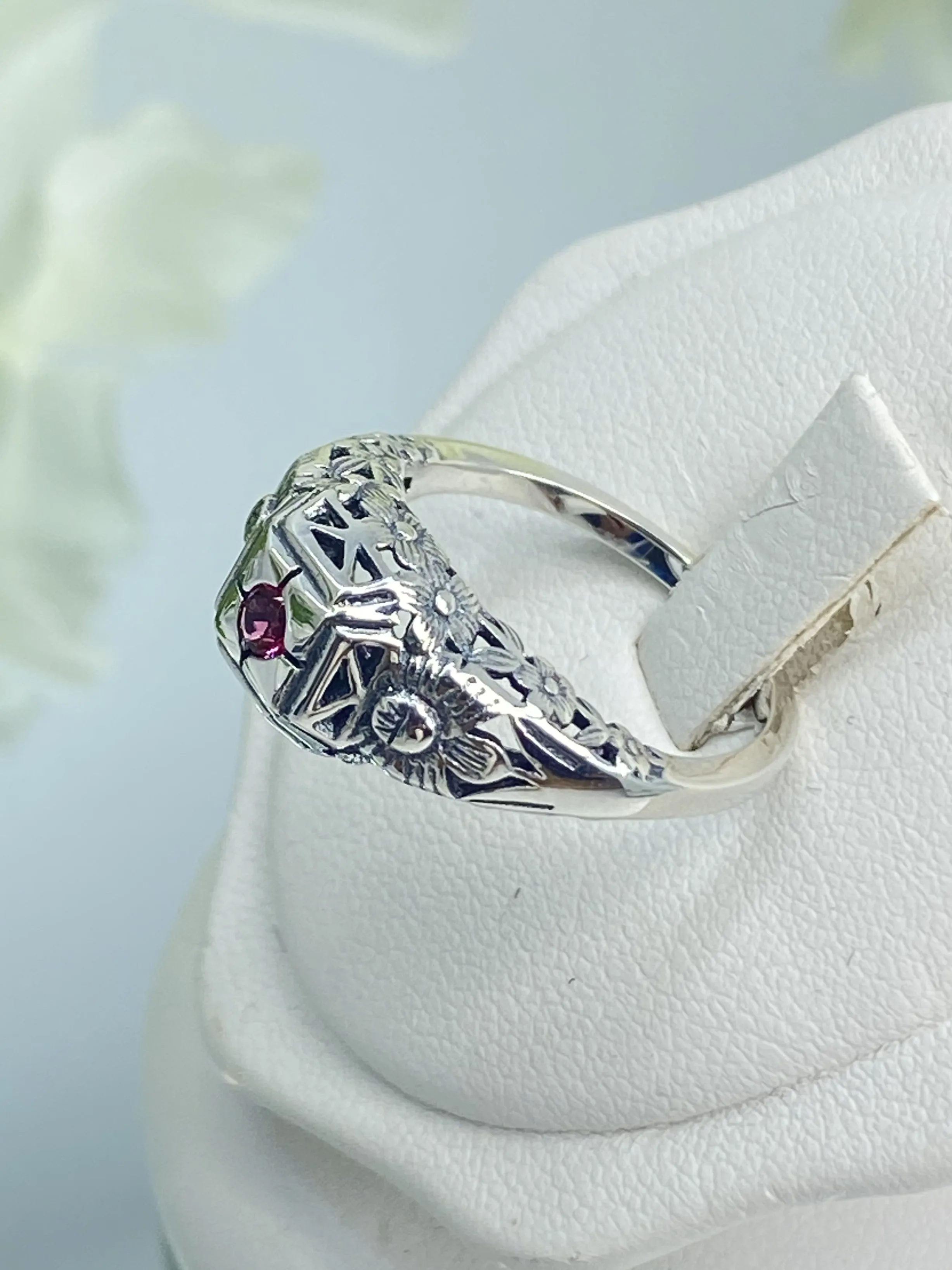 Ruby Ring, Size 7.5 Art Deco Garden Wedding Ring #D157 - Ready to Ship