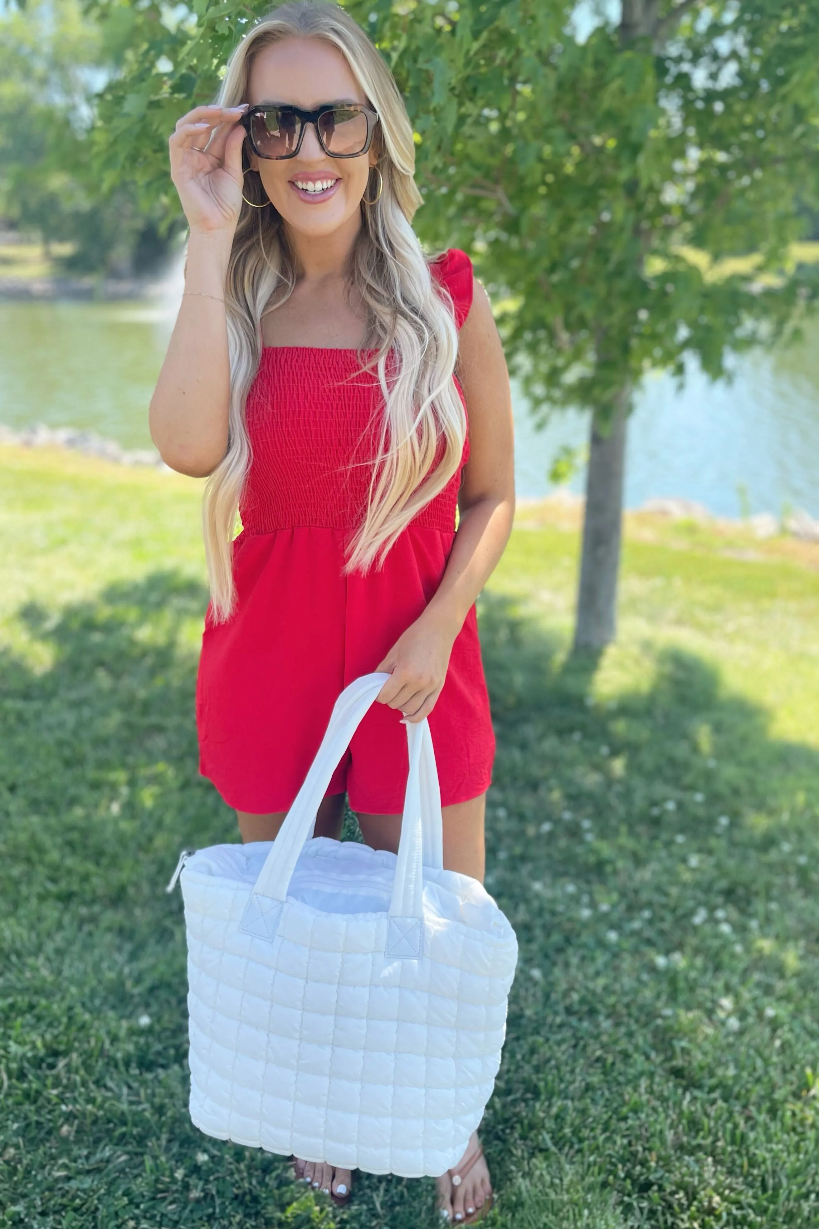 Ruffle Sleeve Smocked Romper