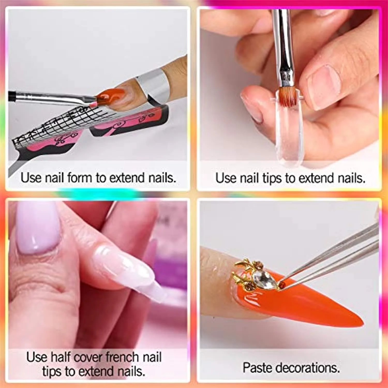 Saviland Acrylic Powder Set - Glow in the Dark Acrylic Nail Powder Set 10 Luminous Colors Professional Polymer Powder for Nail Extension Nail Carving