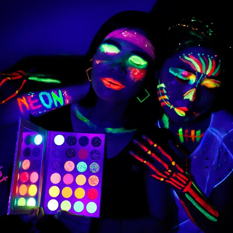 Shadoe-Gloe™ Eye Shadow Palette Glow-in-the-Dark Fluorescent Glitter Makeup Kit
