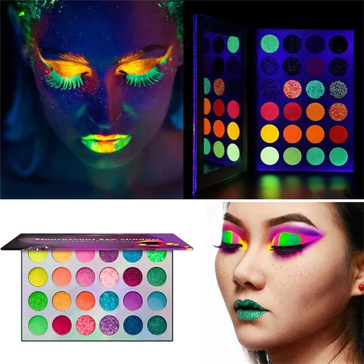 Shadoe-Gloe™ Eye Shadow Palette Glow-in-the-Dark Fluorescent Glitter Makeup Kit