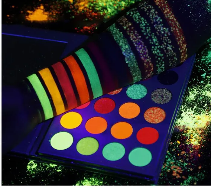 Shadoe-Gloe™ Eye Shadow Palette Glow-in-the-Dark Fluorescent Glitter Makeup Kit