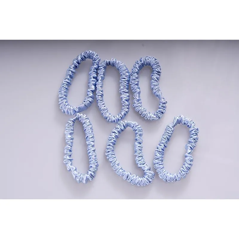 Silk small scrunchies - Powder Blue - 6 Pack - dropshipping