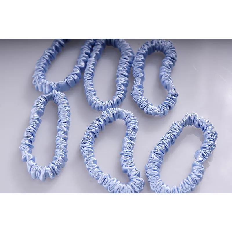 Silk small scrunchies - Powder Blue - 6 Pack - dropshipping