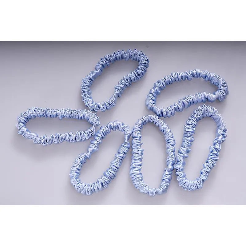 Silk small scrunchies - Powder Blue - 6 Pack - dropshipping