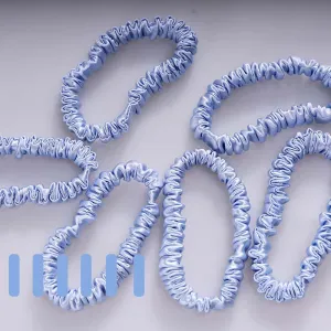 Silk small scrunchies - Powder Blue - 6 Pack - dropshipping