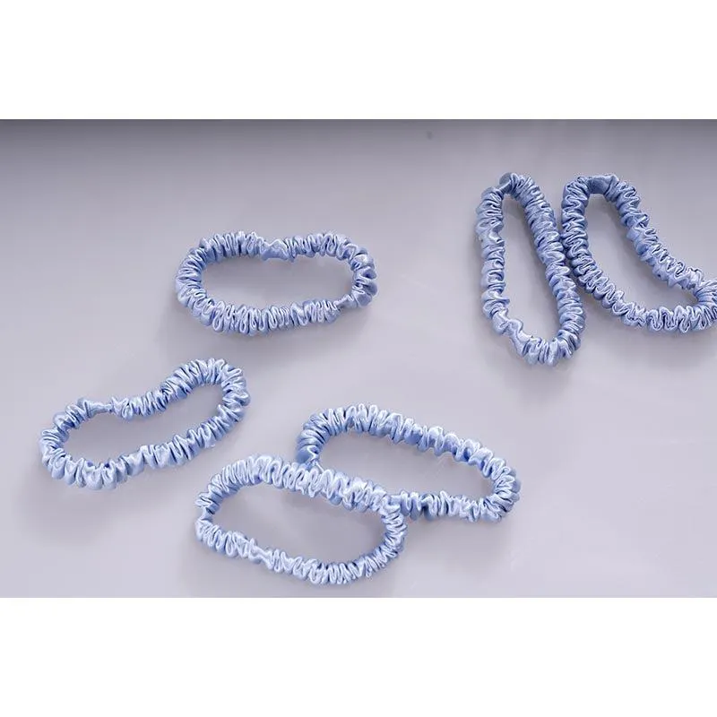 Silk small scrunchies - Powder Blue - 6 Pack - dropshipping