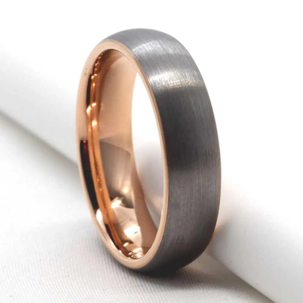 Simple Mens Wedding band, Minimalist Brushed finished (6mm Width, Comfort  Fit)