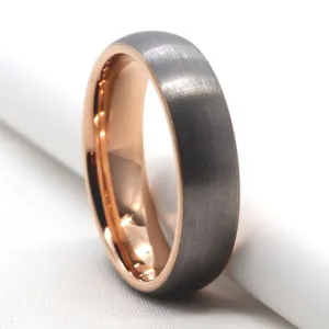 Simple Mens Wedding band, Minimalist Brushed finished (6mm Width, Comfort  Fit)