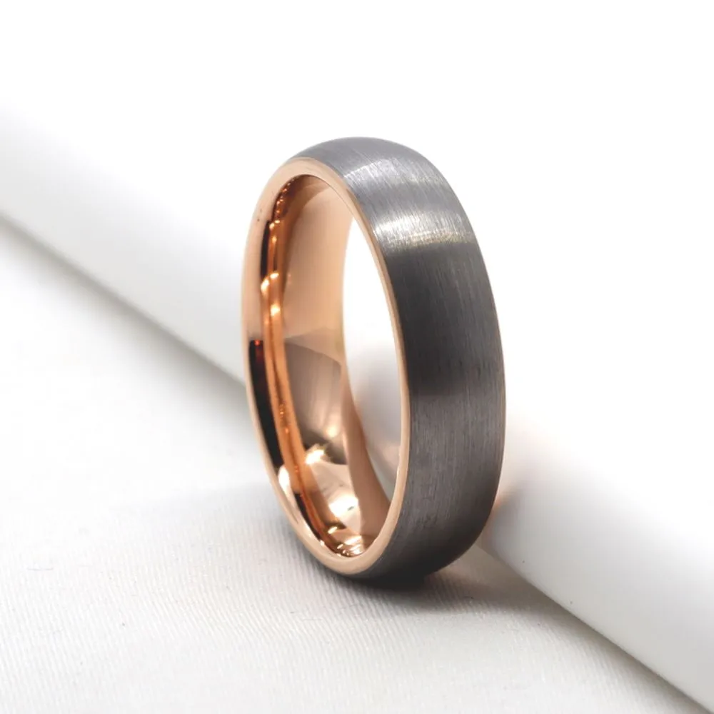 Simple Mens Wedding band, Minimalist Brushed finished (6mm Width, Comfort  Fit)
