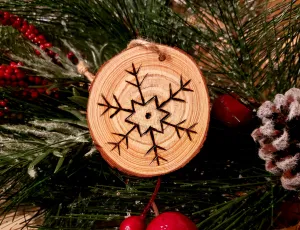 Snowflake Wood Ornament #3