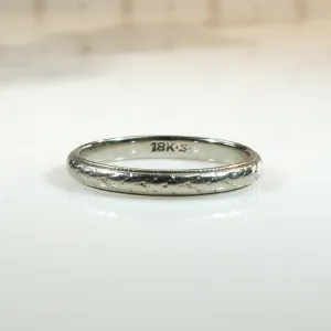 Softly Faded 18k White Gold Floral Band