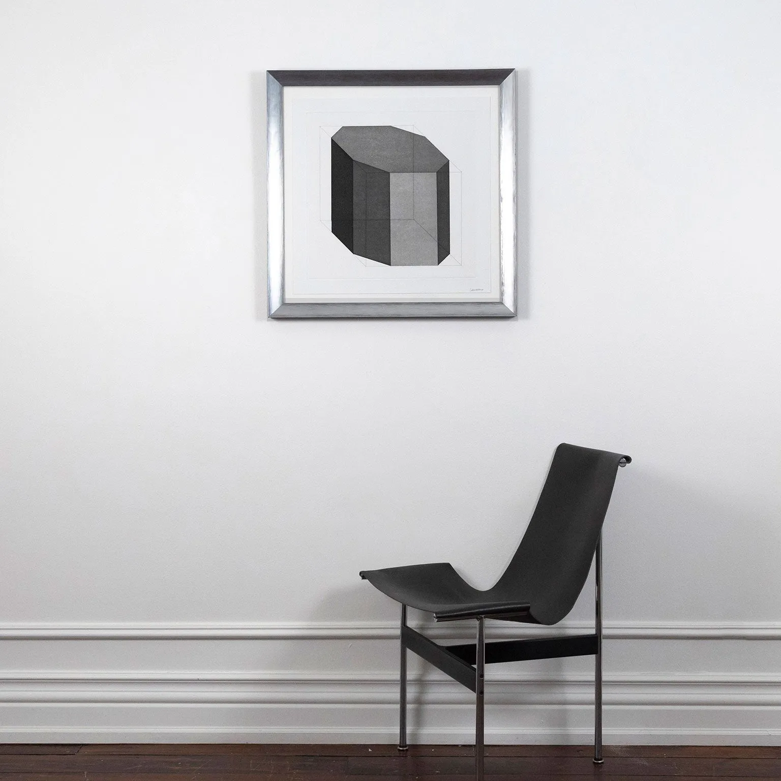 SOL LEWITT "DERIVED FROM A CUBE 5" ETCHING, 1982