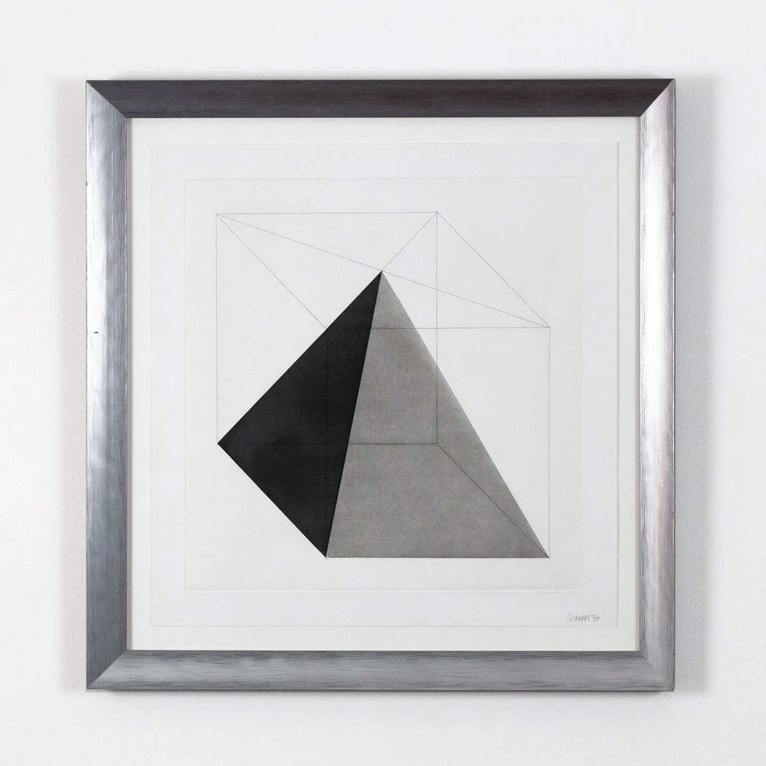 SOL LEWITT "DERIVED FROM A CUBE 9" ETCHING, 1982