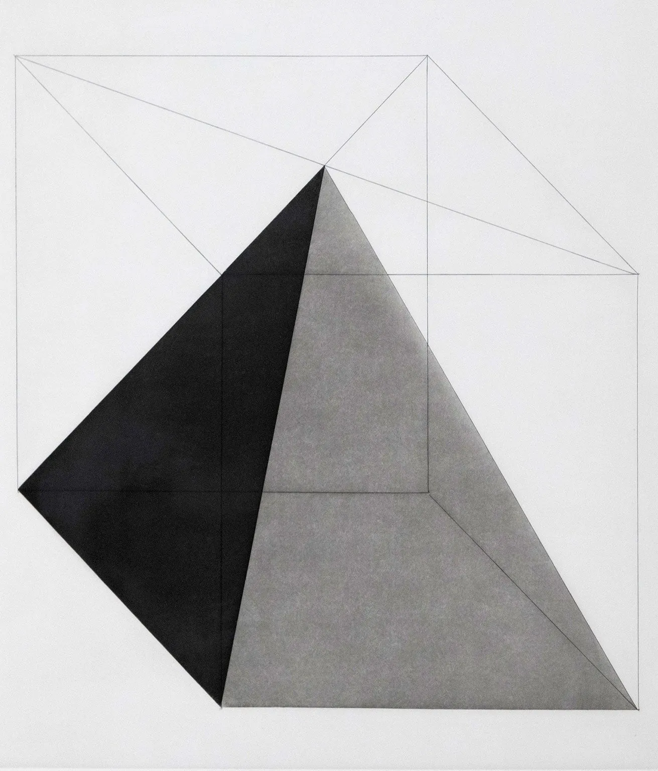 SOL LEWITT "DERIVED FROM A CUBE 9" ETCHING, 1982