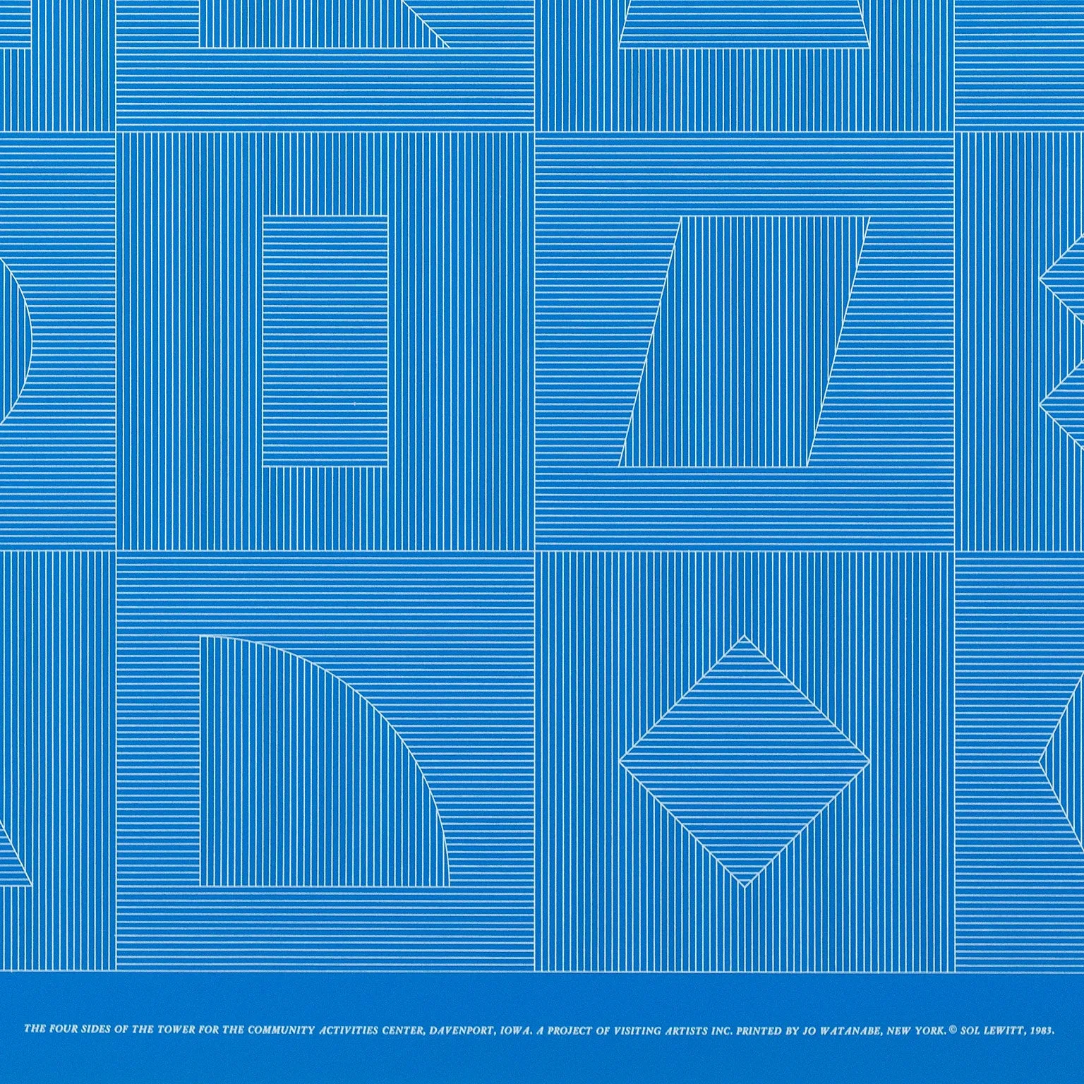 SOL LEWITT "FOUR SIDES OF THE TOWER - BLUE" SILKSCREEN, 1983