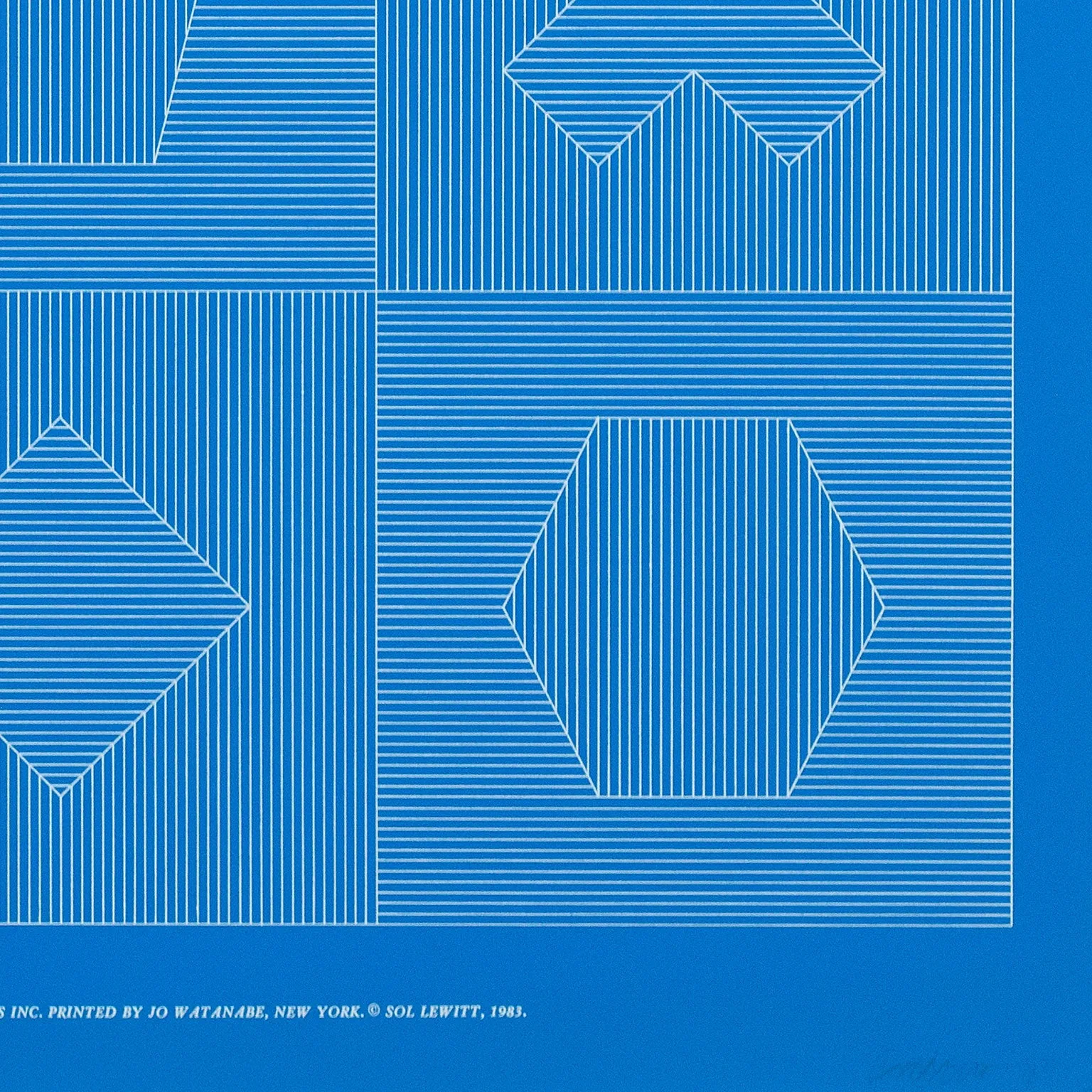 SOL LEWITT "FOUR SIDES OF THE TOWER - BLUE" SILKSCREEN, 1983