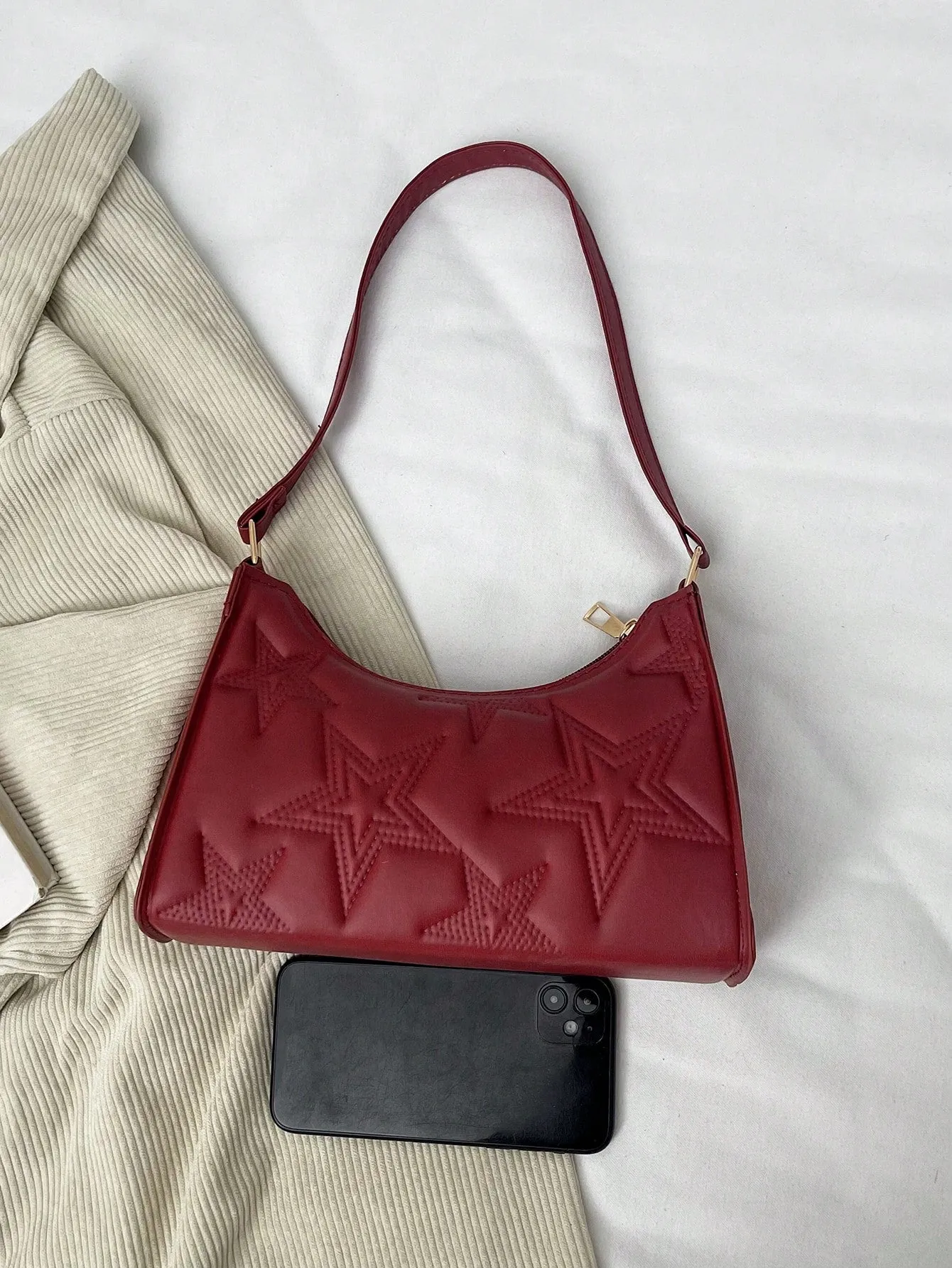 Solid Color Minimalist Light Luxury Five-Pointed Star Shoulder Bag- FD ⚡