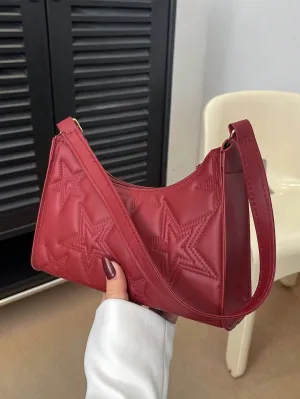 Solid Color Minimalist Light Luxury Five-Pointed Star Shoulder Bag- FD ⚡