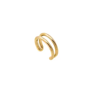 Solid Double Row Ear Cuff 14K