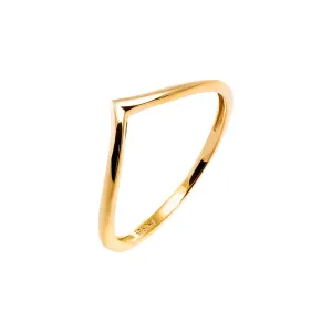 Solid V Shape Ring 14K
