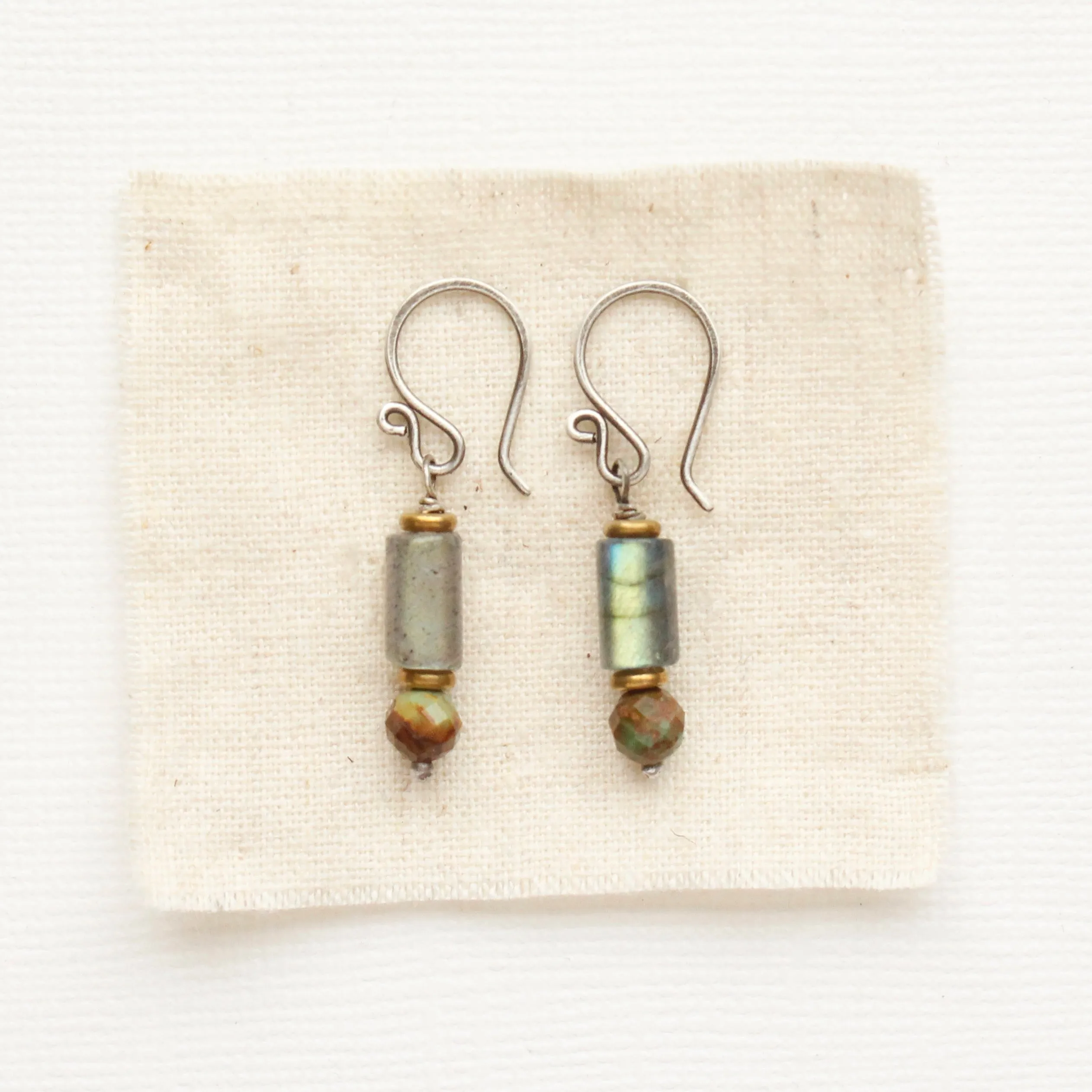 Stacked Labradorite & Turquoise Earrings