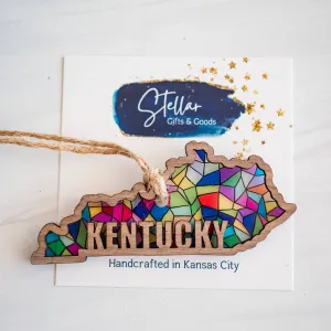 Stained Glass  State Holiday Ornaments - Kentucky