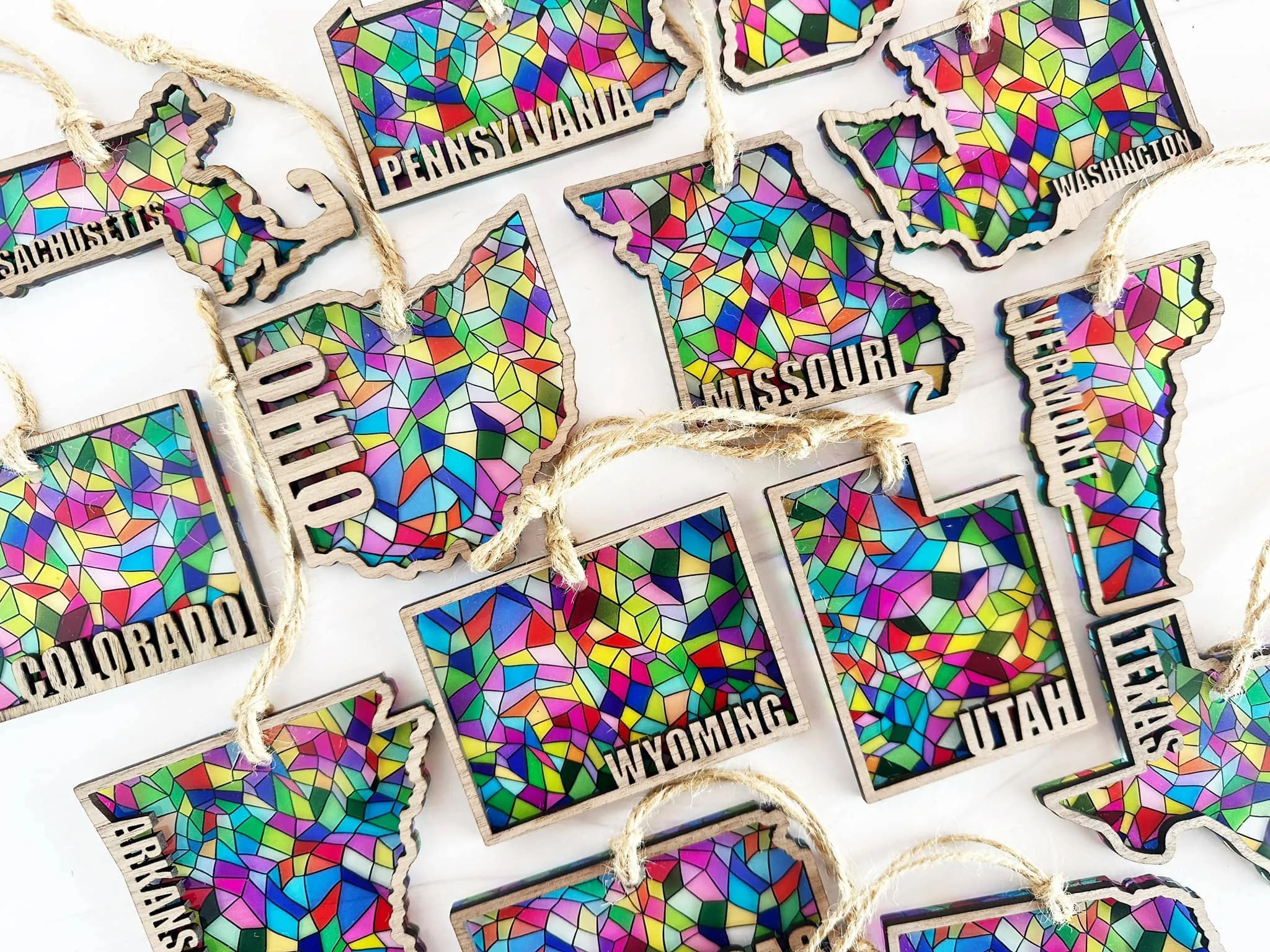 Stained Glass  State Holiday Ornaments - Kentucky