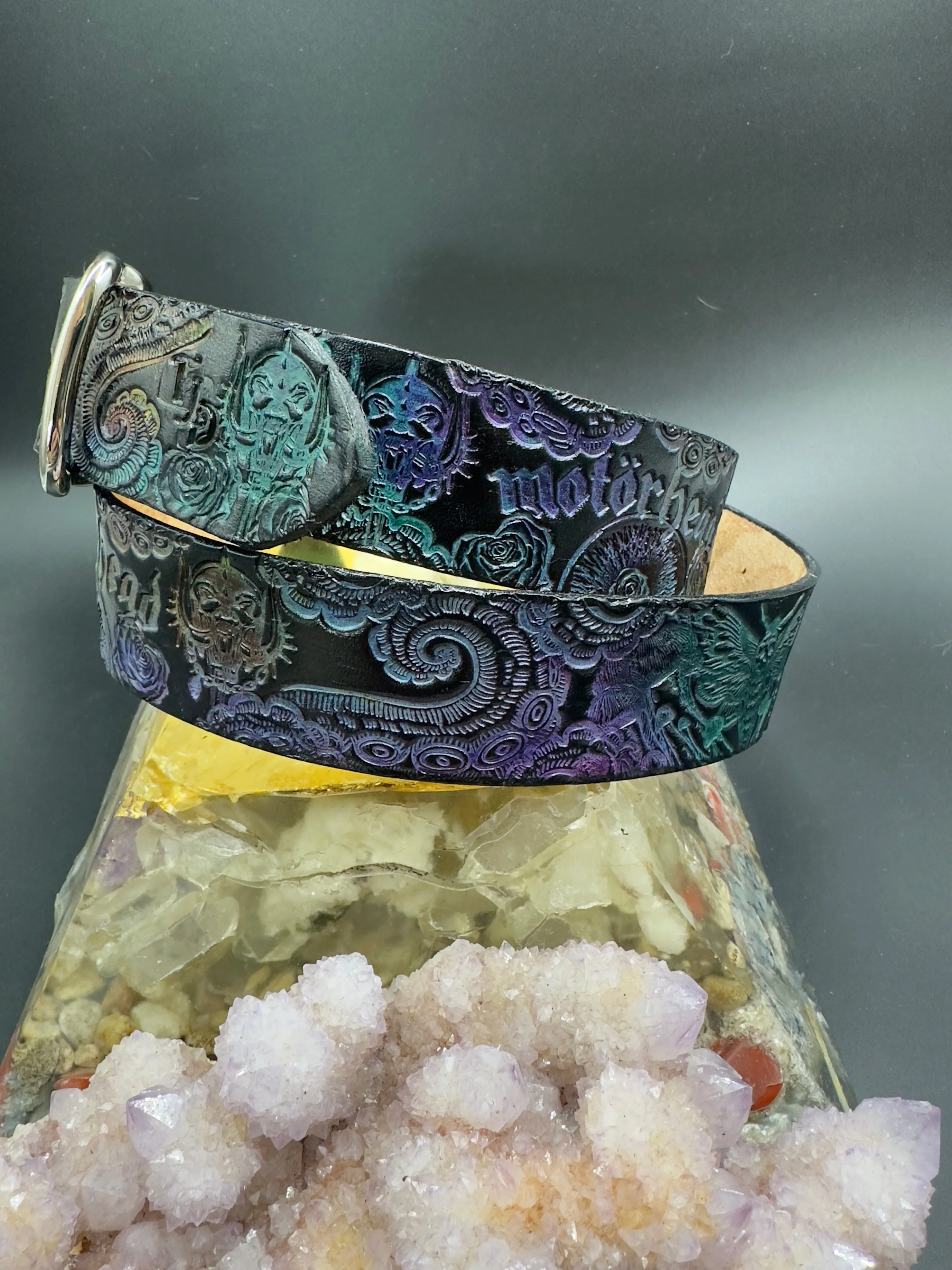 Stamped Leather Belt - Tentacles