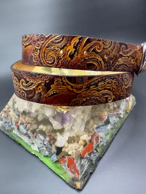 Stamped Leather Belt - Tentacles