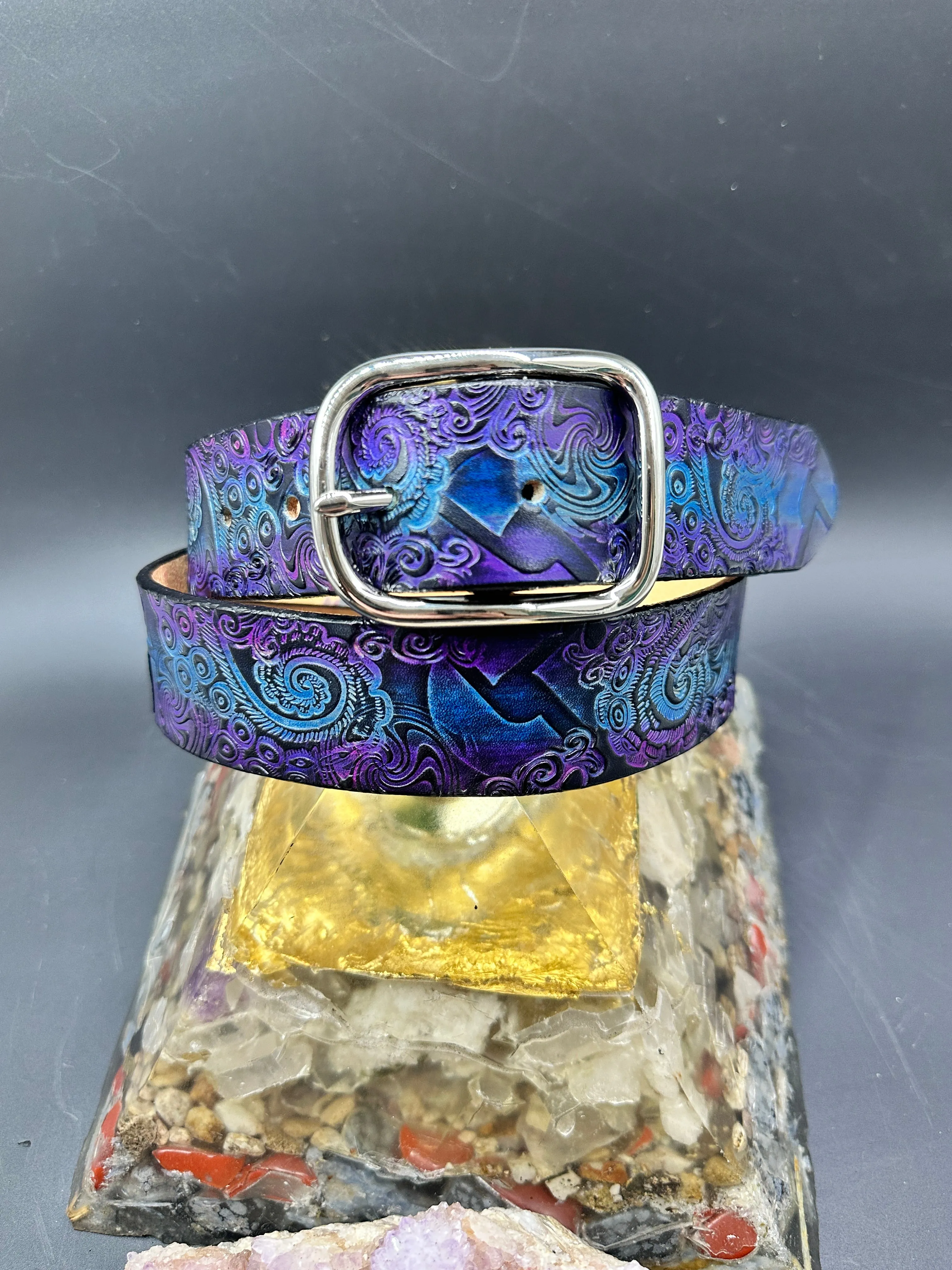 Stamped Leather Belt - Tentacles