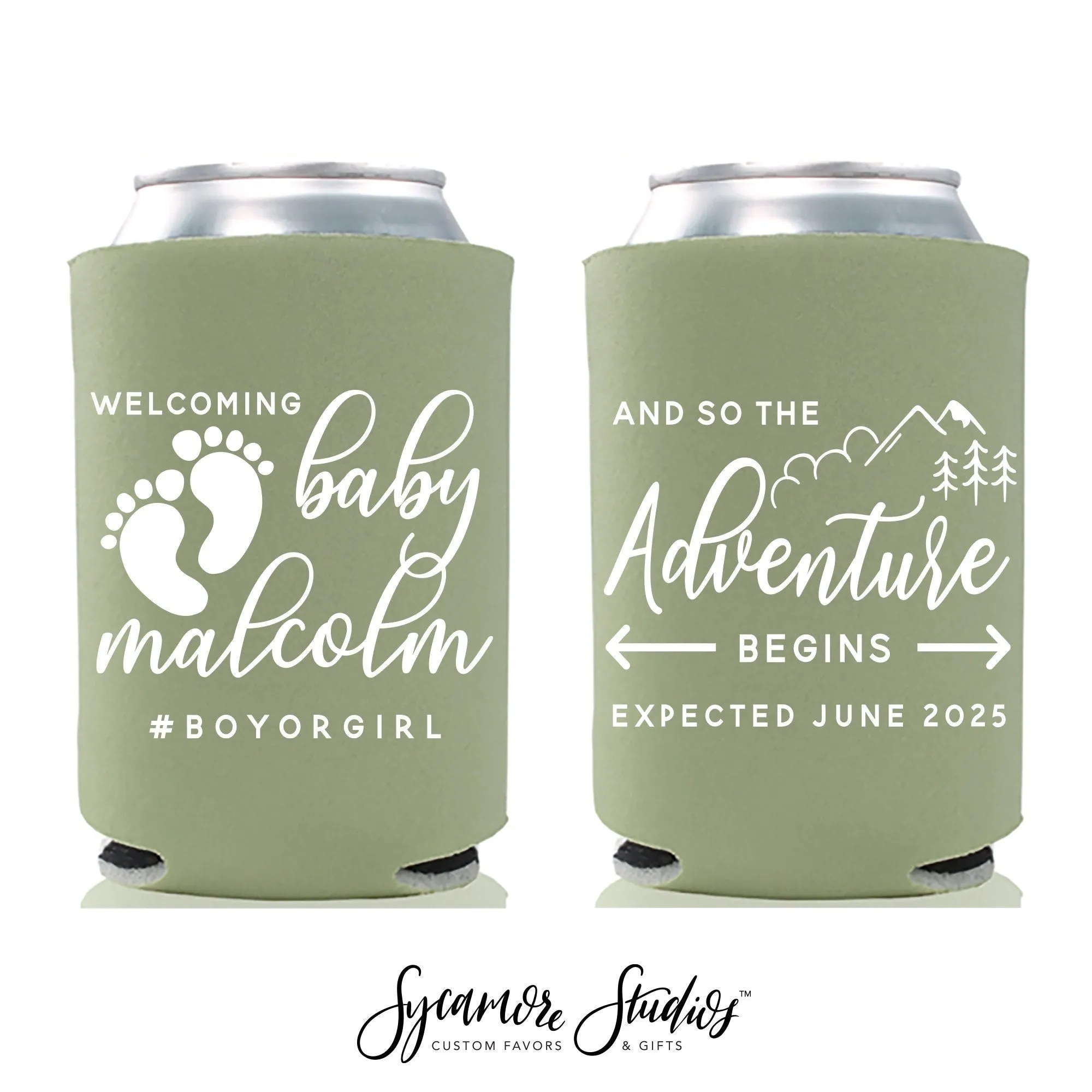 The Adventure Begins - Baby Shower Can Cooler #4