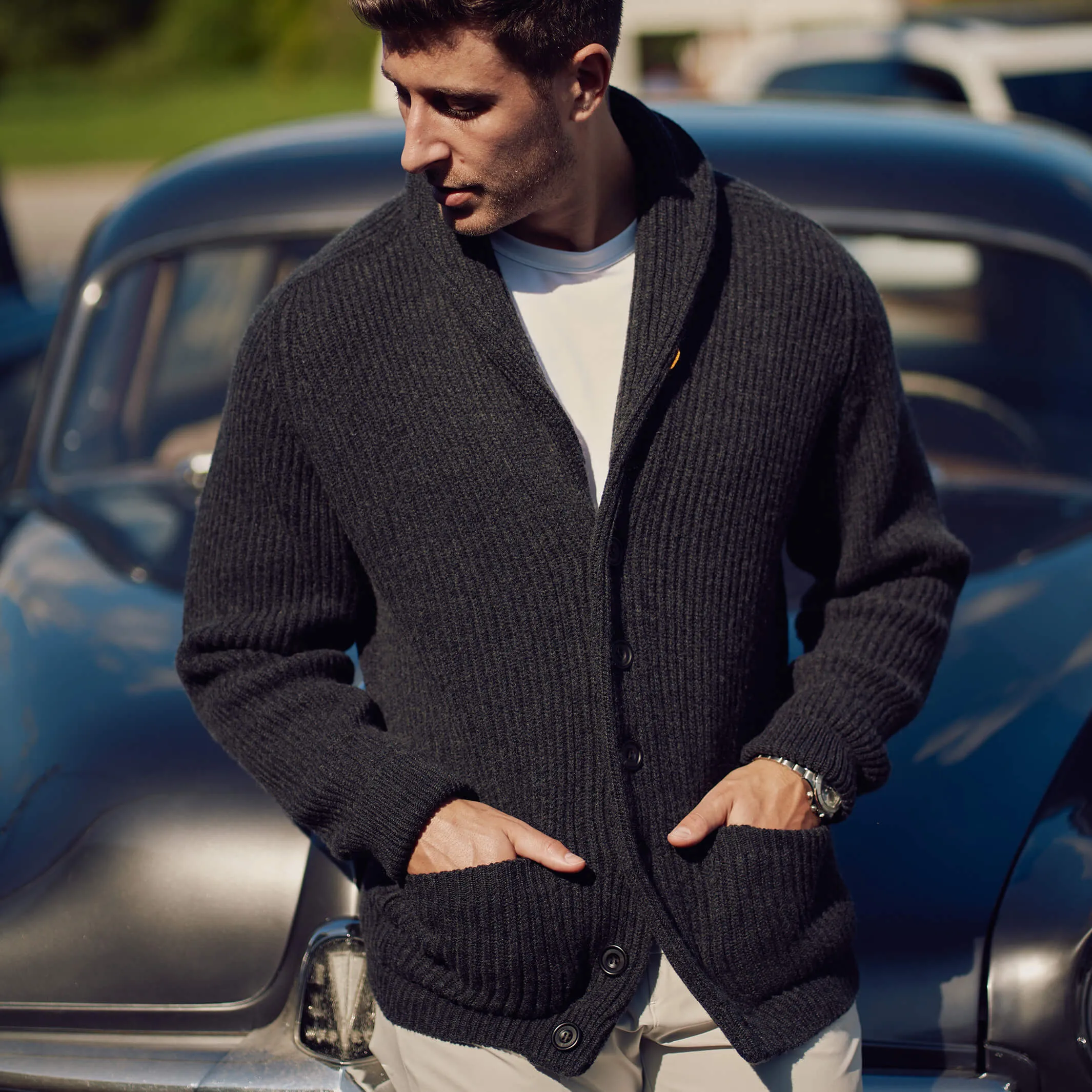 The Bruce 8-Ply Cashmere Shawl Cardigan
