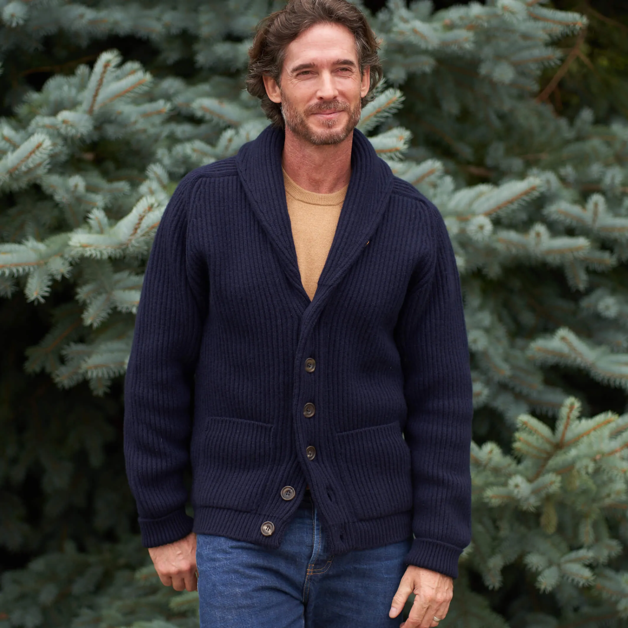 The Bruce 8-Ply Cashmere Shawl Cardigan