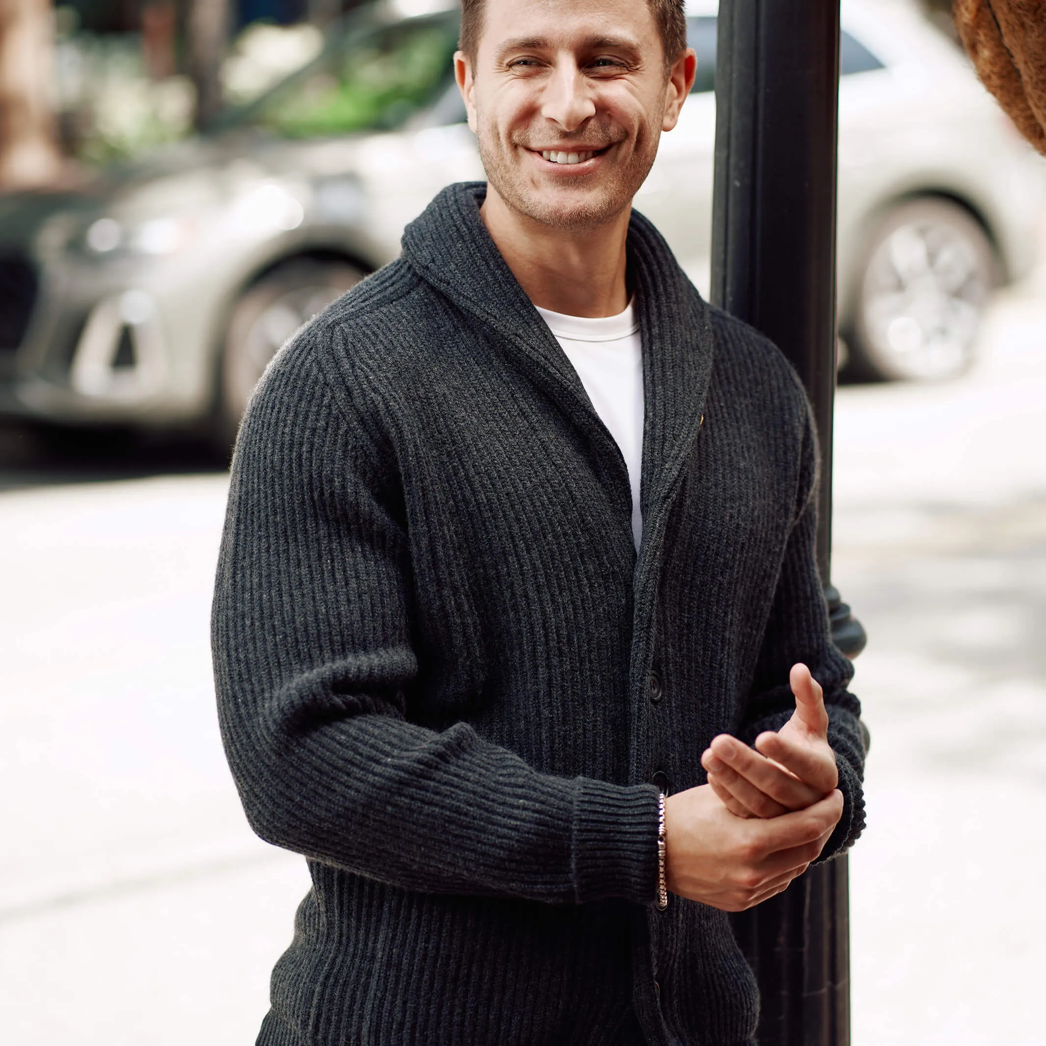 The Bruce 8-Ply Cashmere Shawl Cardigan