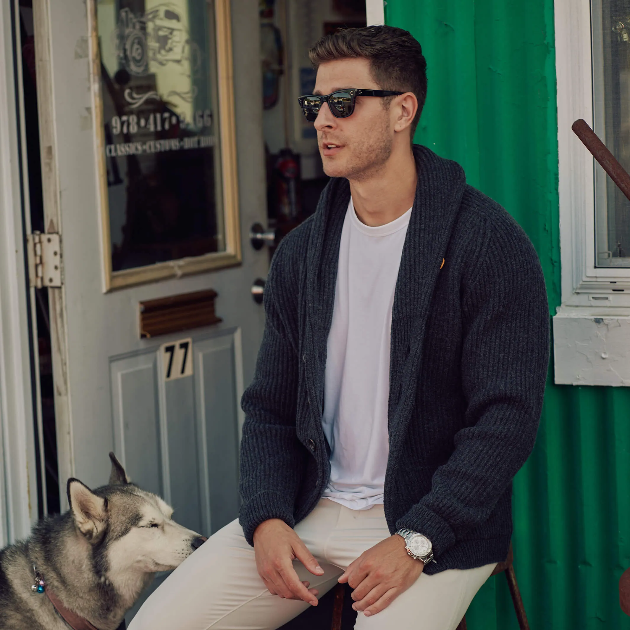 The Bruce 8-Ply Cashmere Shawl Cardigan