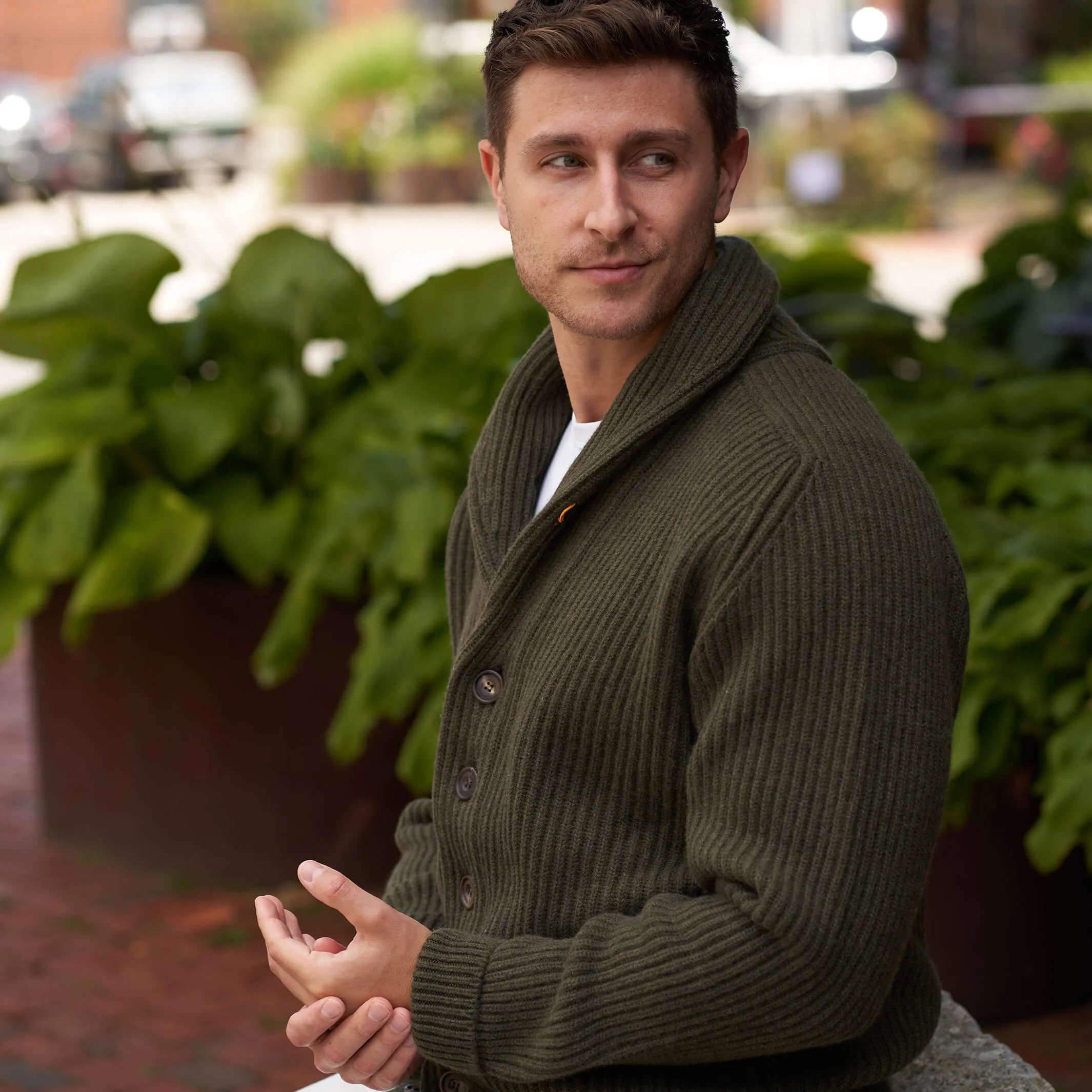The Bruce 8-Ply Cashmere Shawl Cardigan