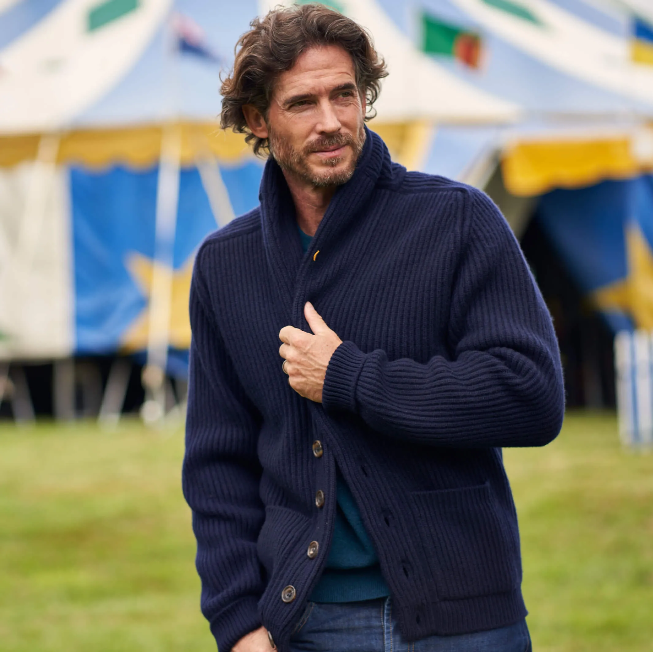 The Bruce 8-Ply Cashmere Shawl Cardigan
