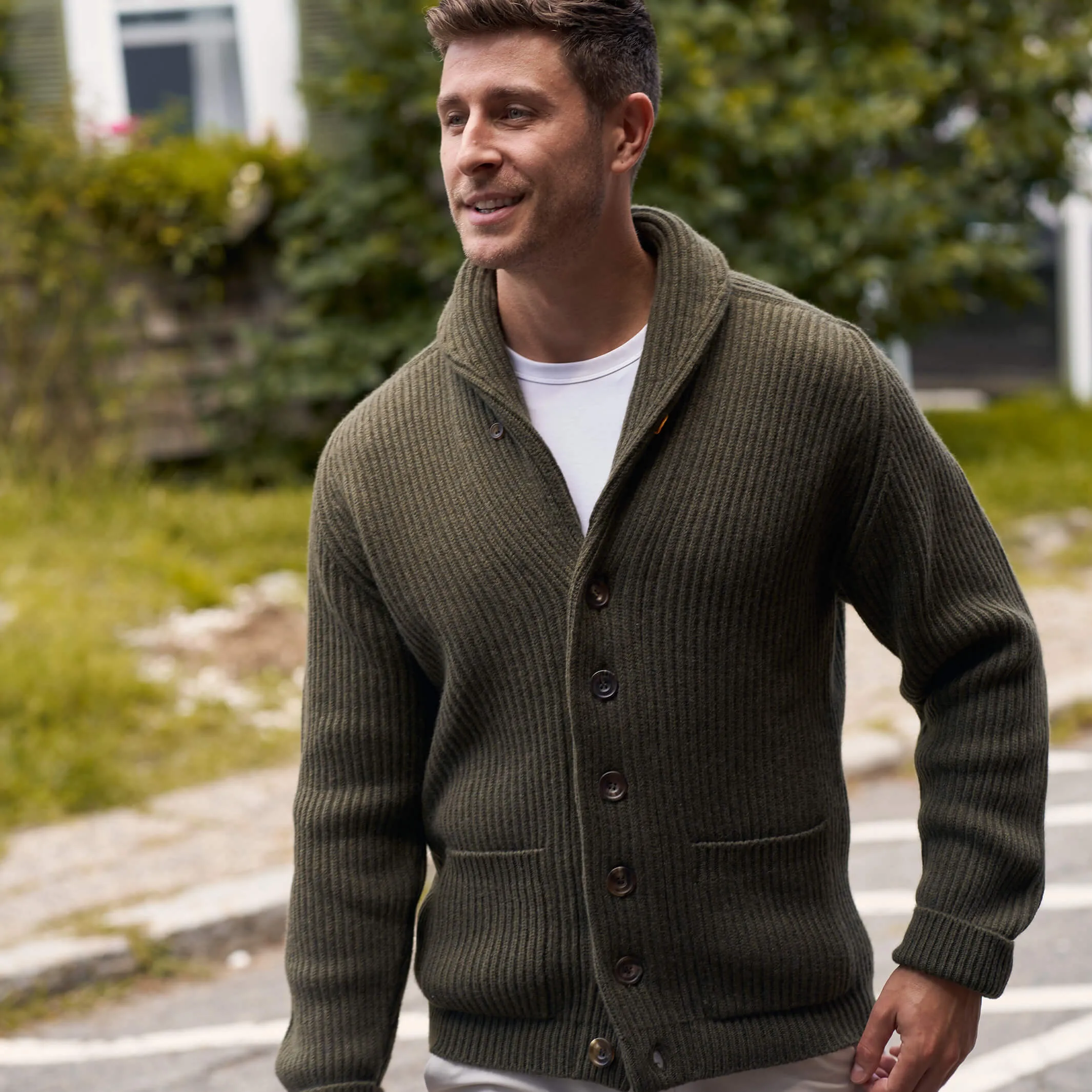 The Bruce 8-Ply Cashmere Shawl Cardigan