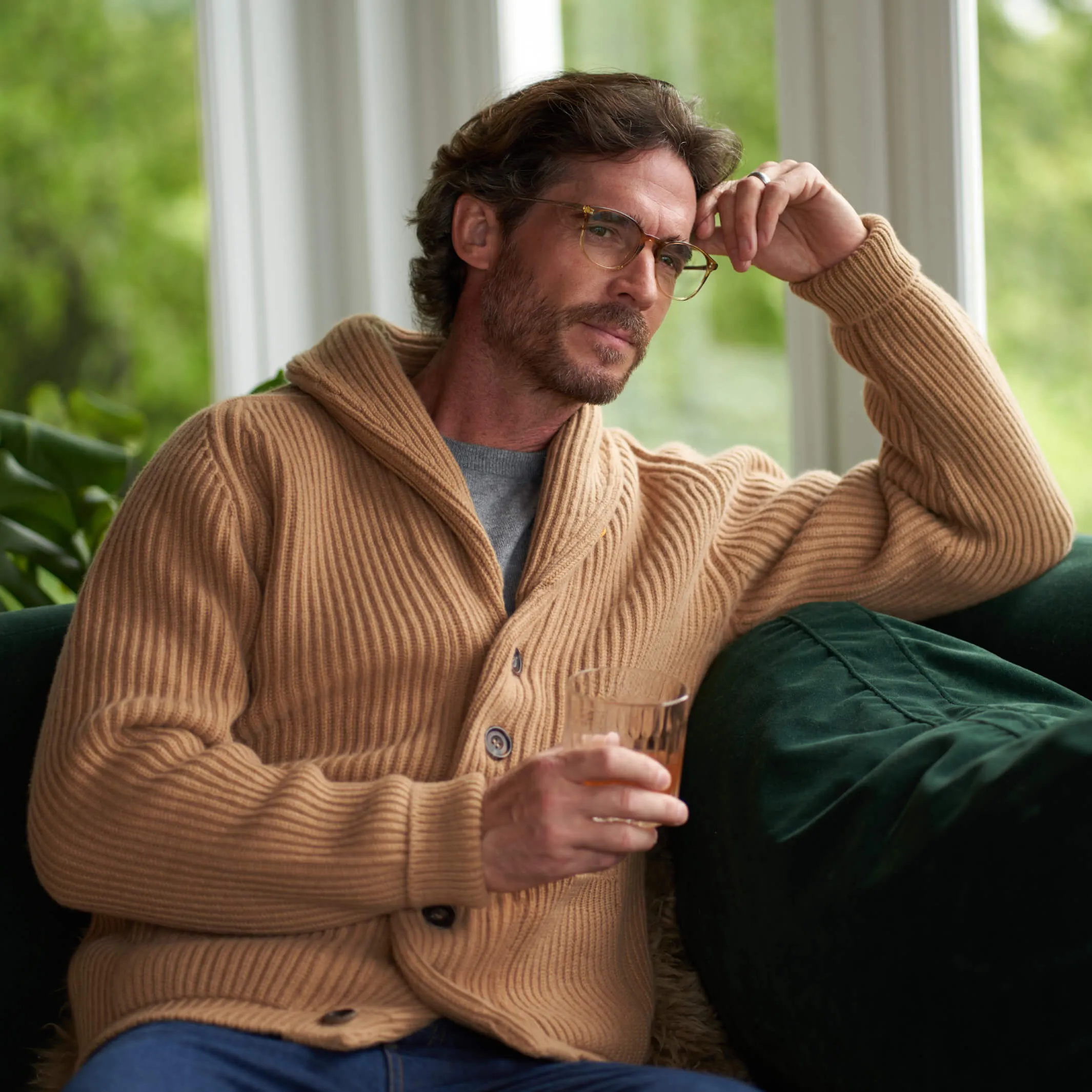 The Bruce 8-Ply Cashmere Shawl Cardigan