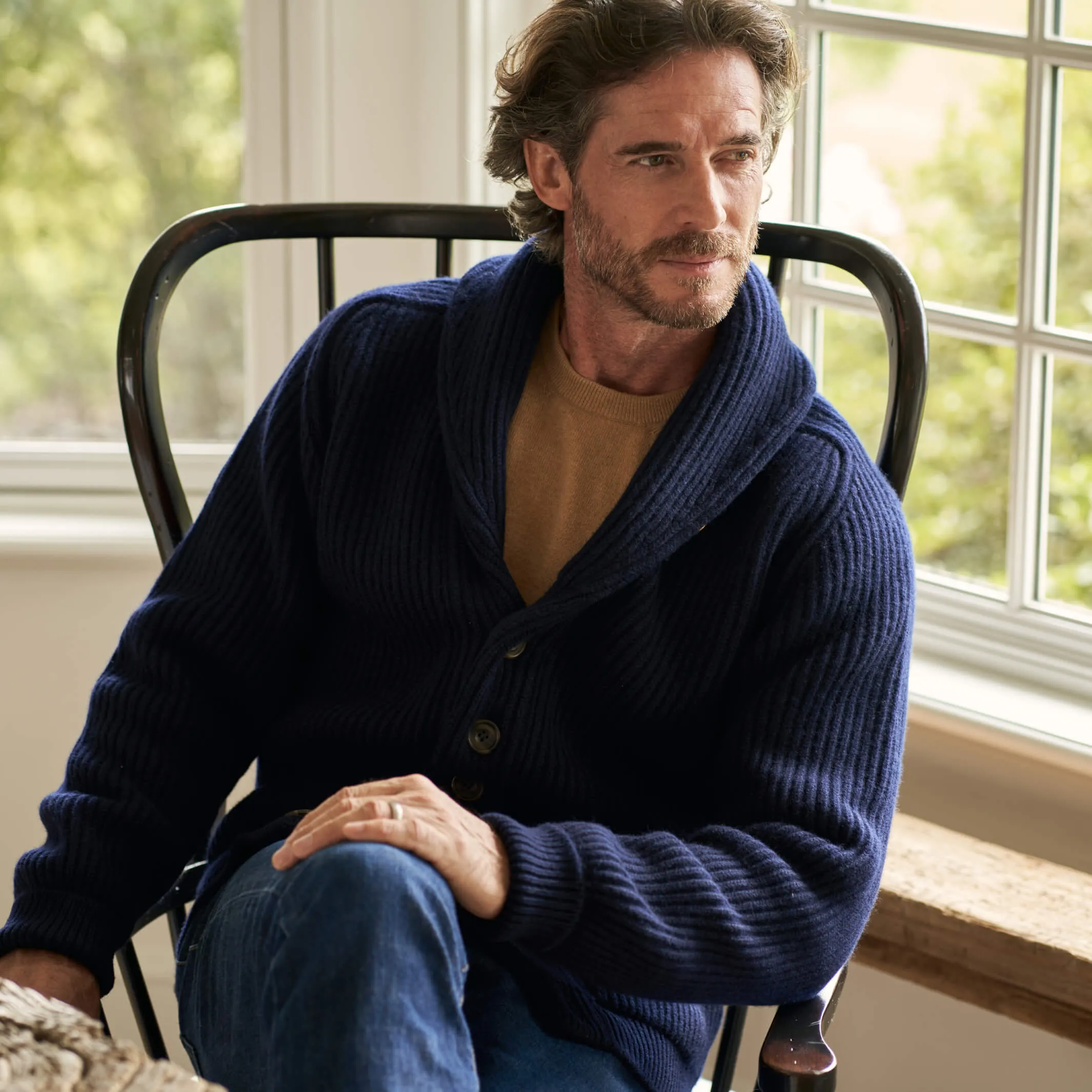 The Bruce 8-Ply Cashmere Shawl Cardigan