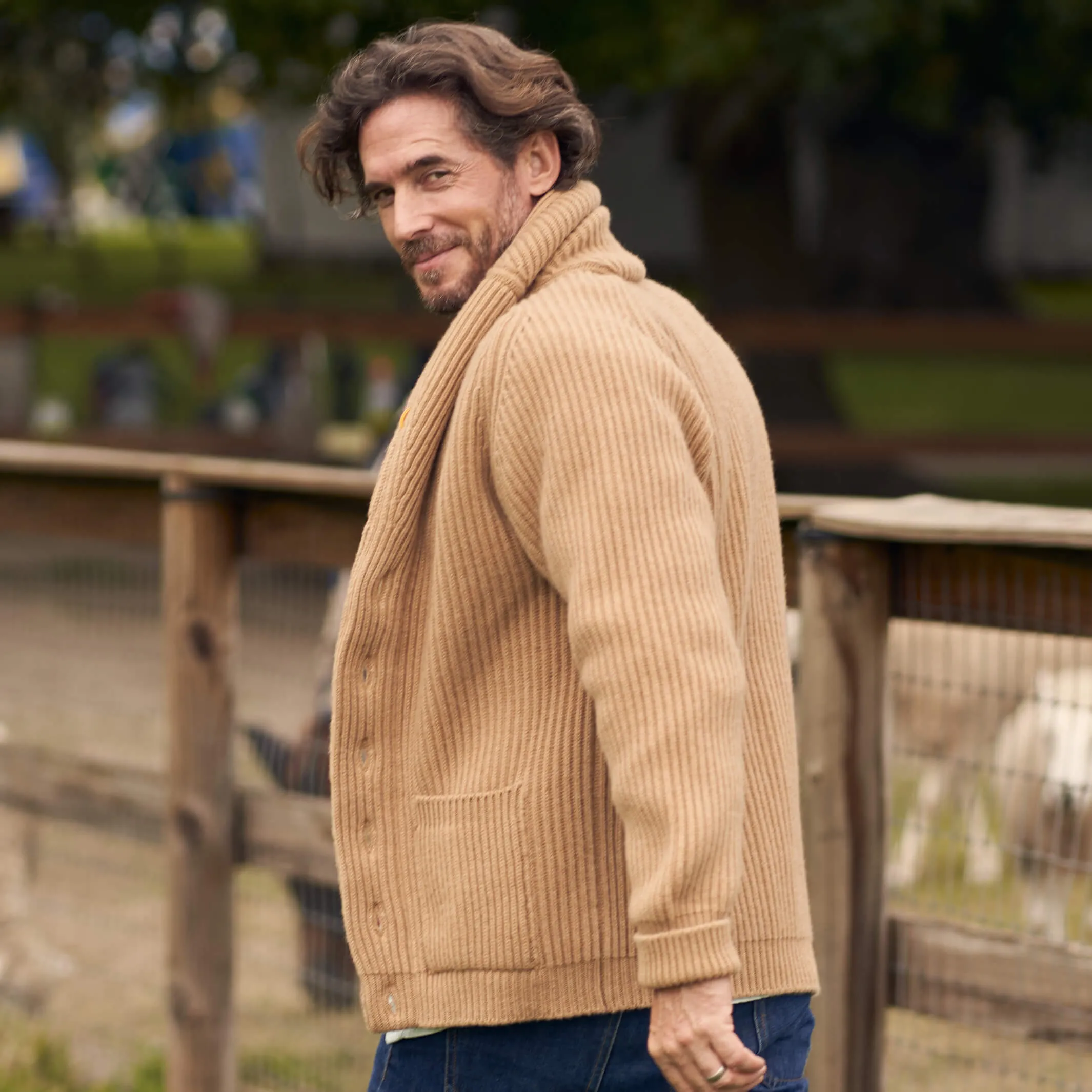 The Bruce 8-Ply Cashmere Shawl Cardigan