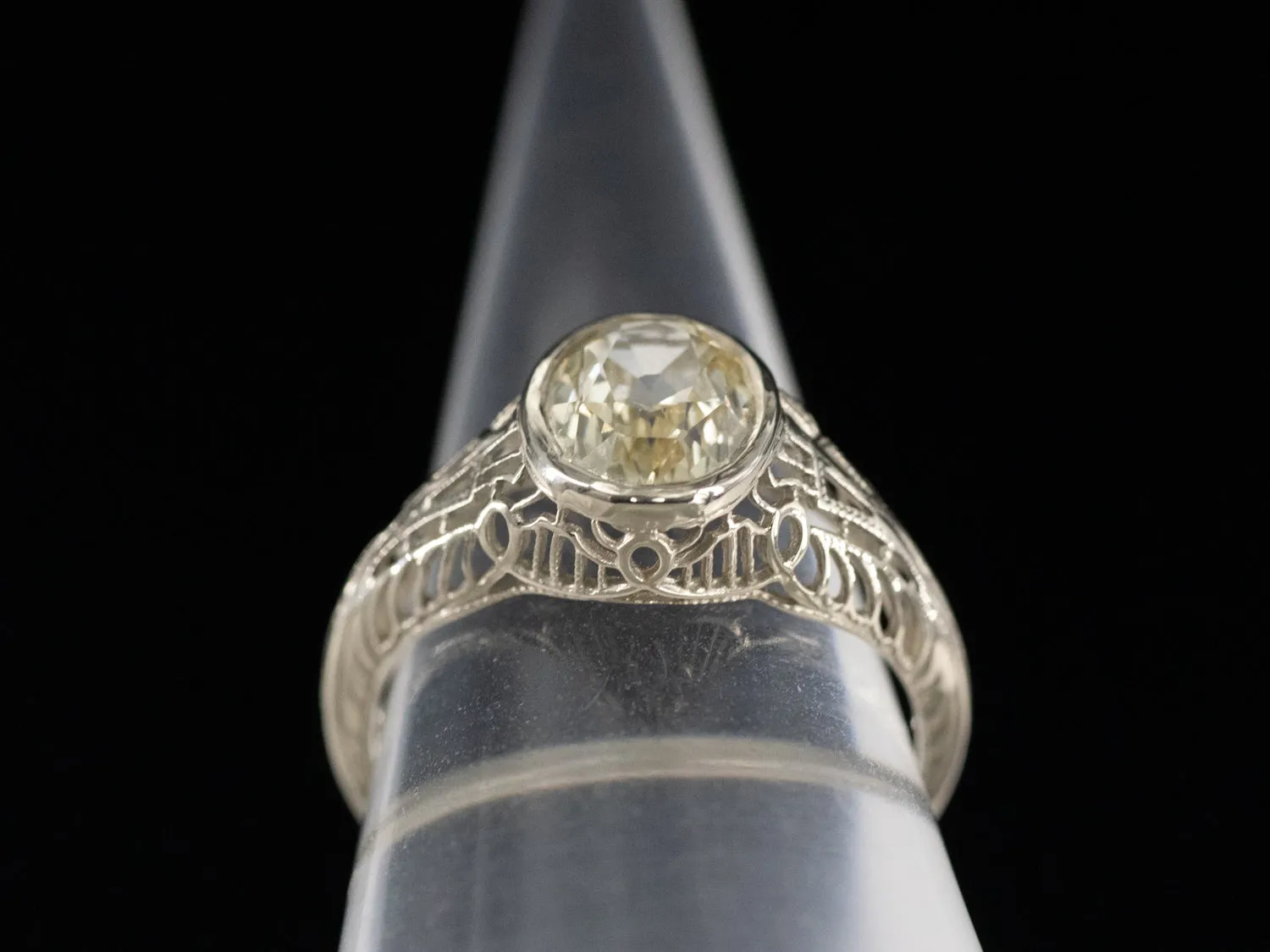 The Nola Yellow Sapphire Ring in 14K White Gold