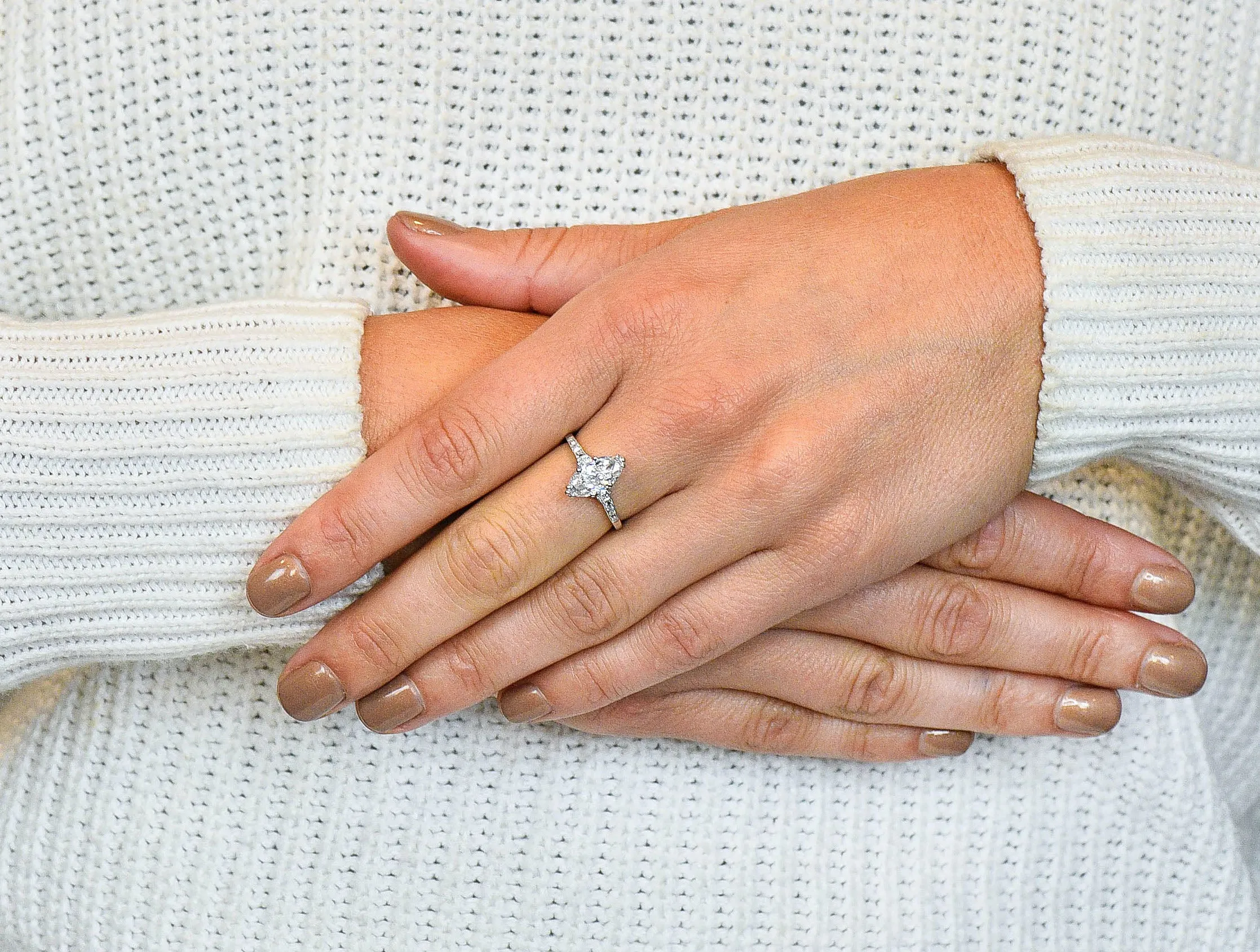 Tiffany & Co. 1.69 CTW Art Deco Marquise Cut Diamond Platinum Engagement Ring GIA