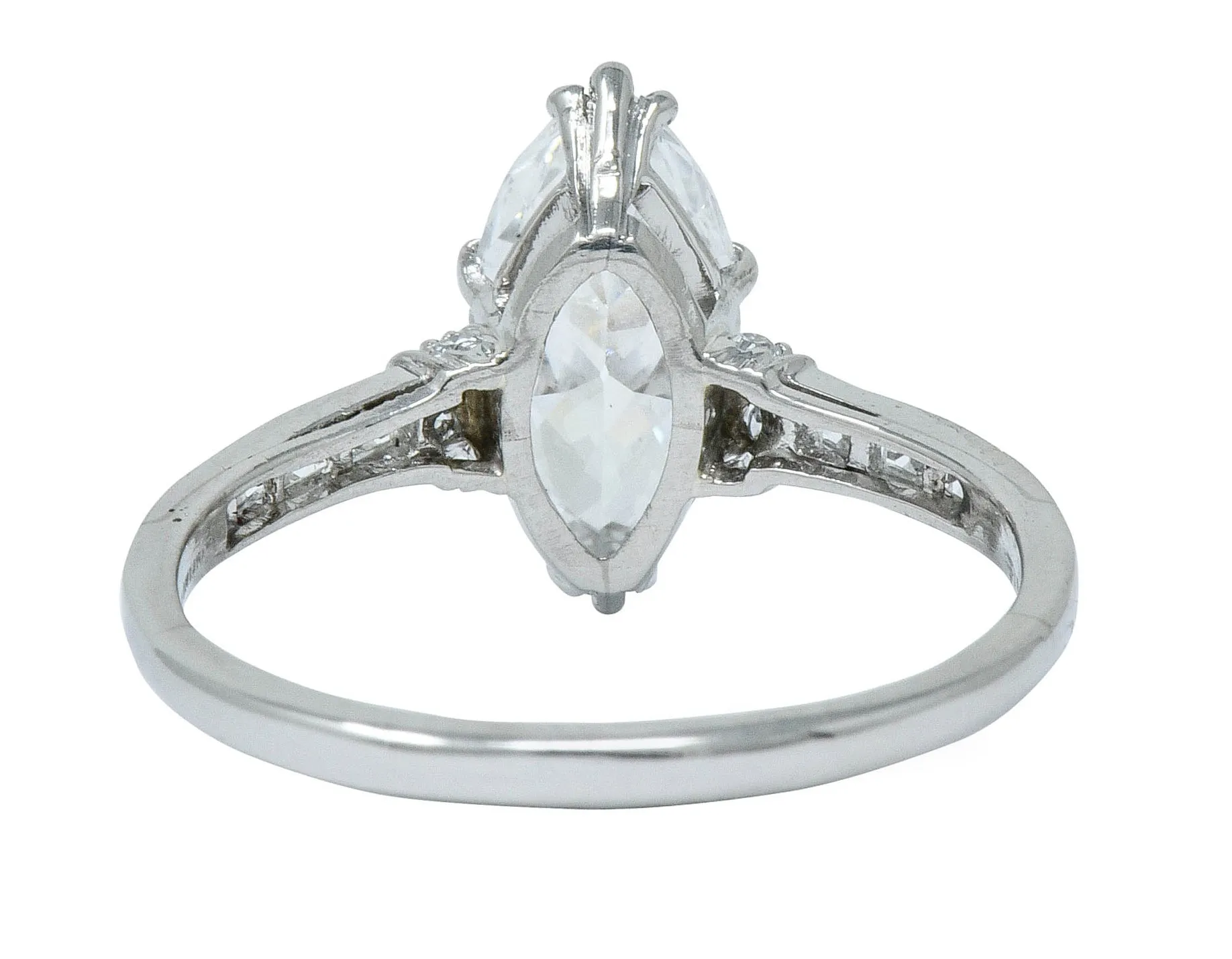 Tiffany & Co. 1.69 CTW Art Deco Marquise Cut Diamond Platinum Engagement Ring GIA