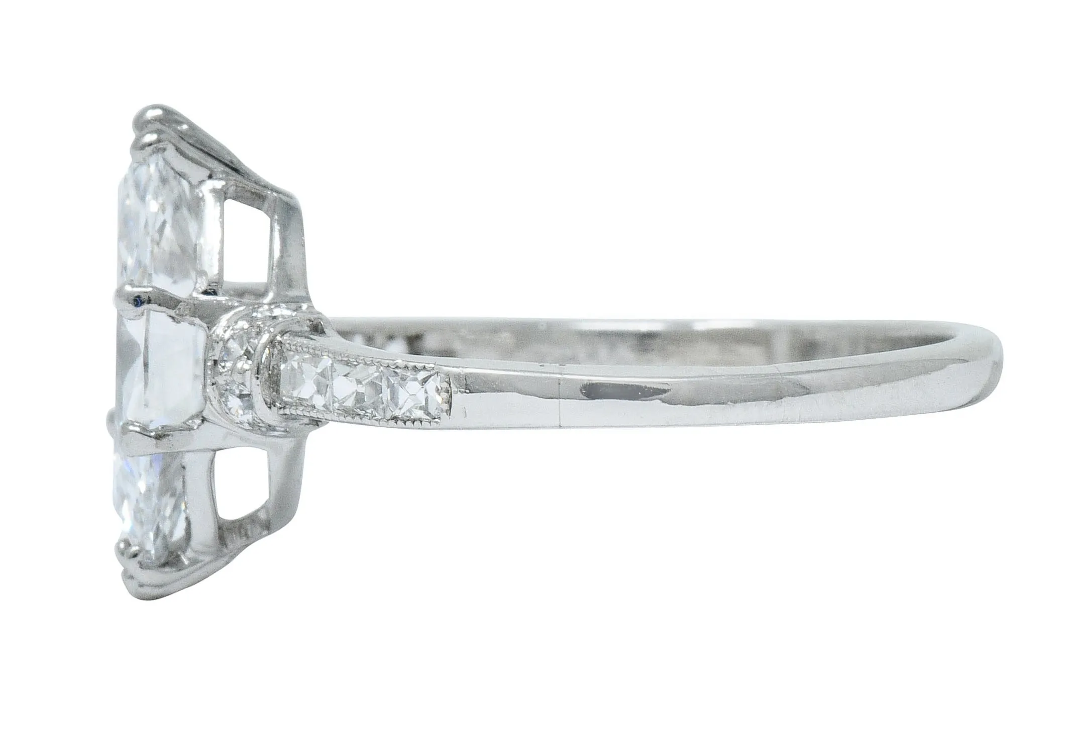 Tiffany & Co. 1.69 CTW Art Deco Marquise Cut Diamond Platinum Engagement Ring GIA