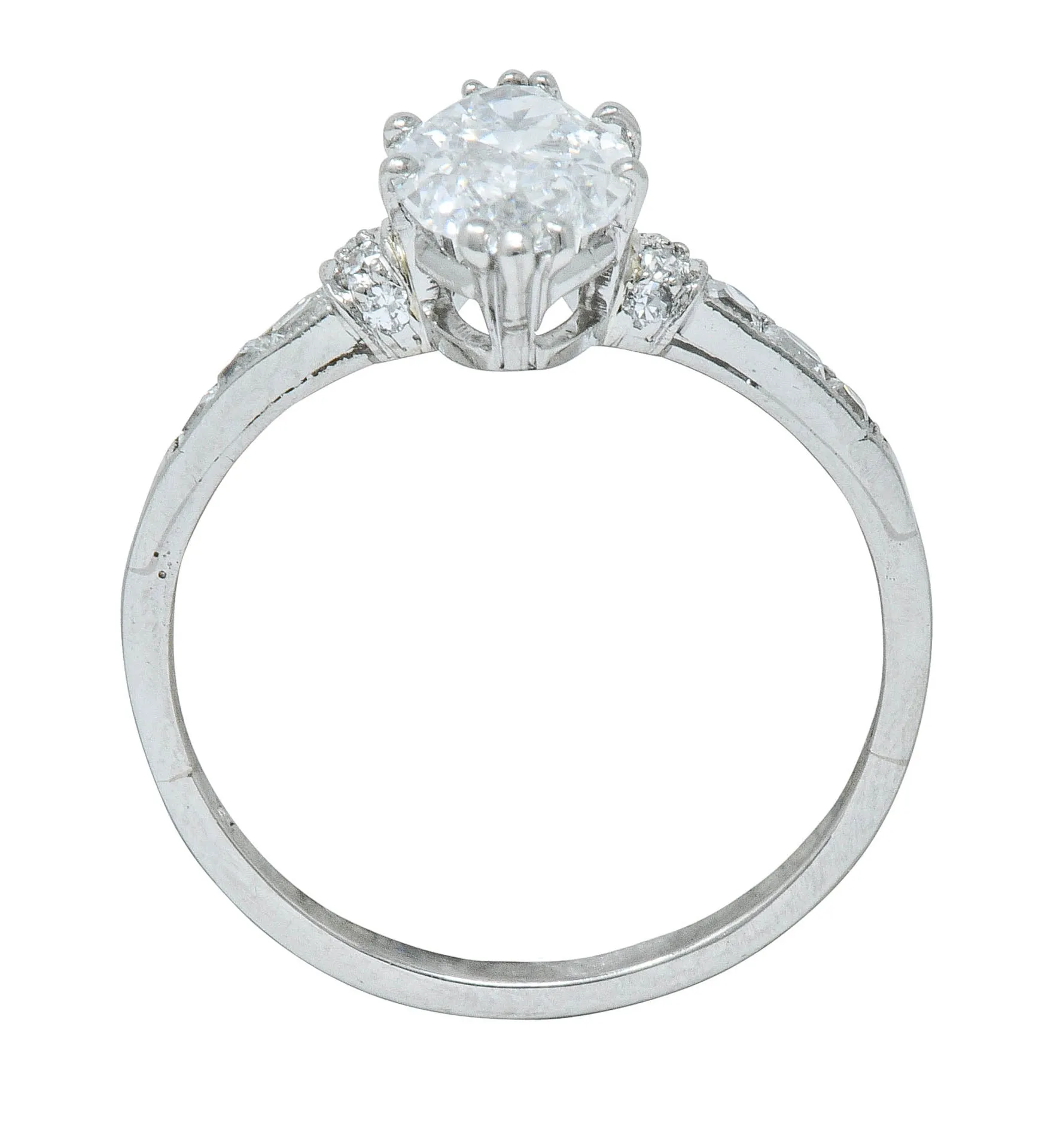 Tiffany & Co. 1.69 CTW Art Deco Marquise Cut Diamond Platinum Engagement Ring GIA